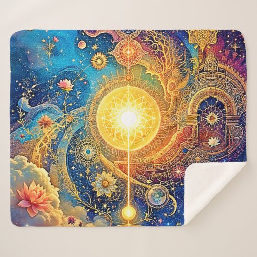 コズミックサンマンダラアート シェルパブランケット (正面(横))