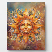 コズミックサン顔デジタルアートテーブルトップ フォトプラーク (正面)