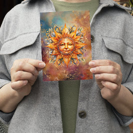 コズミックサン顔デジタルアート カード