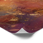 コズミックサン顔デジタルアート ポスター (角)