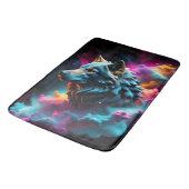 コズミックサーレアルファンタジーウルフ絵を描抽象芸術アート バスマット (アングル)