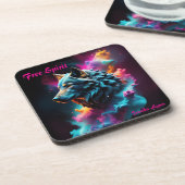 コズミックシュレアルファンタジーウルフカスタム抽象芸術アート コースター (左側)
