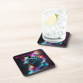 コズミックシュレアルファンタジーウルフカスタム抽象芸術アート コースター (右側)