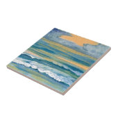 コズミックシーイエロー金ゴールド&ブルーサンセット海 タイル (側面)