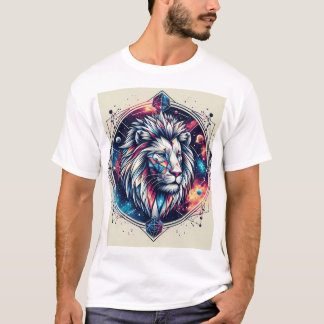 コズミックジオメトリックライオンエンブレムTシャツ Tシャツ