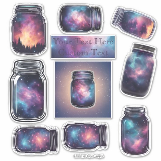 コズミックジャースAIファンタジーデジタルアートプリント(セット) シール (正面)