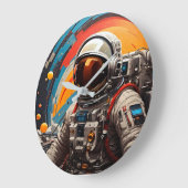 コズミックジャーニーレトロ宇宙ウォールクロック ラージ壁時計 (傾斜)