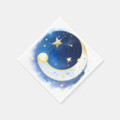 コズミックスカイウォーター色ボーイベビーシャワー スタンダードカクテルナプキン (角)