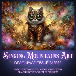 コズミックスチームパンクシチュアルファンタジー猫デコップページ 薄葉紙