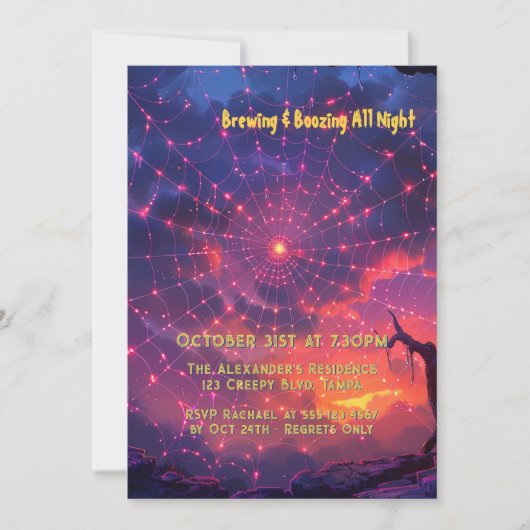 コズミックスパイダーウェブハロウィンカスタム 招待状 (正面)