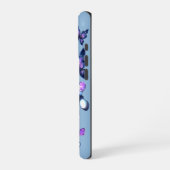 コズミックスパークルバタフライブルー iPhoneケース (左側面)