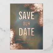 コズミックスパークル オンブレ 写真オーバーレイ Save The Date 箔招待状 (正面)