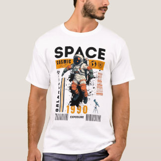 "コズミックスペース宇宙飛行士 1990 エクスポージャーギャラクシー Tシャツ
