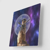 コズミックセンチネル:満月の下のメルカト スクエア壁時計 (傾斜)