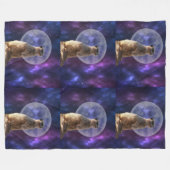 コズミックセンチネル：満月の下のメルカト フリースブランケット (正面(横))
