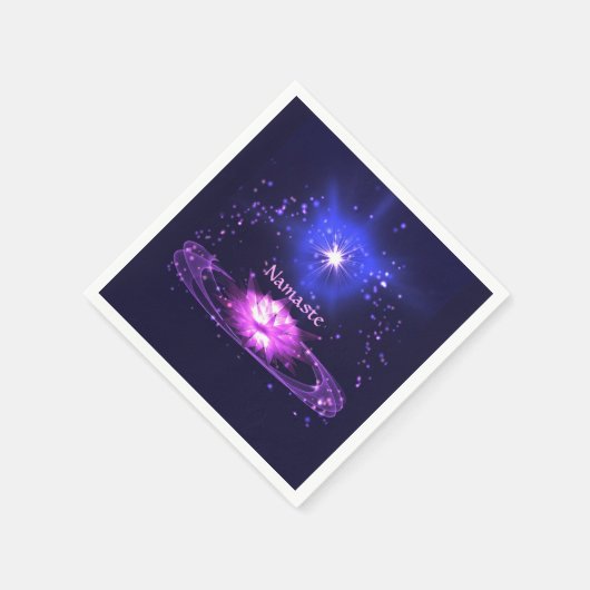 コズミックゼンヨガナマステクリスタルロータスフラワー スタンダードカクテルナプキン (角)
