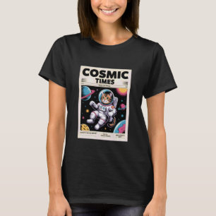 コズミックタイムズスペースキャット特別号レトロ雑誌SF Tシャツ