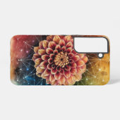 コズミックダリア幾何学ウォーターカラーアート SAMSUNG GALAXYケース (裏面横)