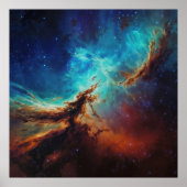 コズミックダンス – パインターリースタイル宇宙アート ポスター (正面)