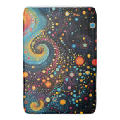 コズミックダンス：宇宙アートの水玉模様 バスマット (正面縦)