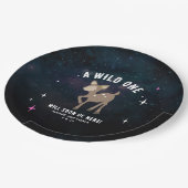 コズミックディアワイルドワンピンクガールベビーシャワー ペーパープレート (アングル)