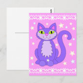 コズミックデザインキャットスターアートポストカードバーティカルピンク ポストカード (正面/裏面)