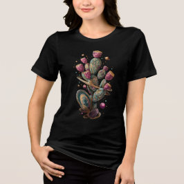 コズミックデザートサボテンアート トライブレンドＴシャツ