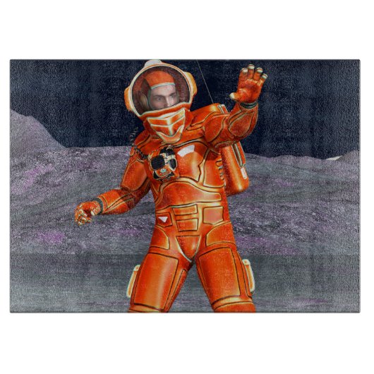 コズミックトラベラー超現実惑星風景アート カッティングボード (正面)
