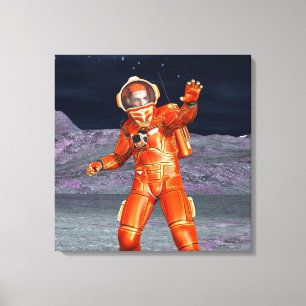 コズミックトラベラー超現実惑星風景アート キャンバスプリント