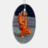 コズミックトラベラー超現実惑星風景アート セラミックオーナメント (右)