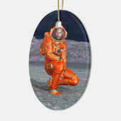 コズミックトラベラー超現実惑星風景アート セラミックオーナメント (左)