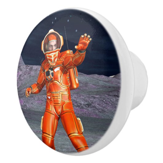 コズミックトラベラー超現実惑星風景アート セラミックノブ (右)