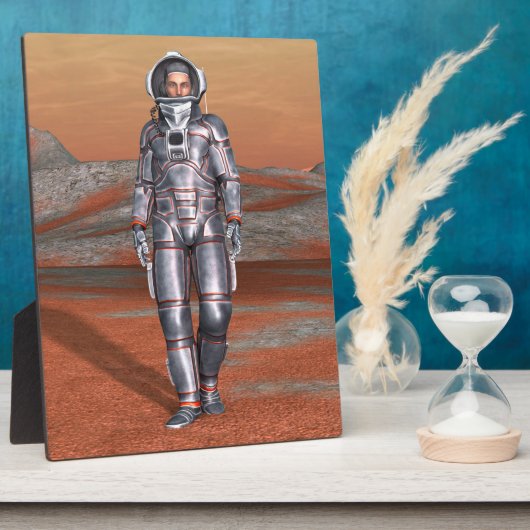 コズミックトラベラー超現実惑星風景アート フォトプラーク (側面)