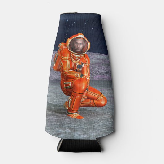 コズミックトラベラー超現実惑星風景アート ボトルクーラー (正面)