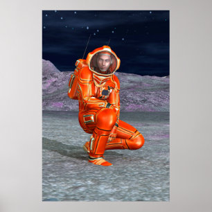 コズミックトラベラー超現実惑星風景アート ポスター