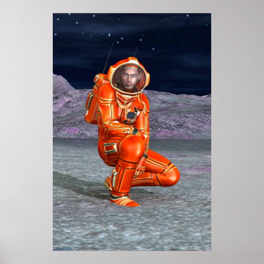 コズミックトラベラー超現実惑星風景アート ポスター (正面)