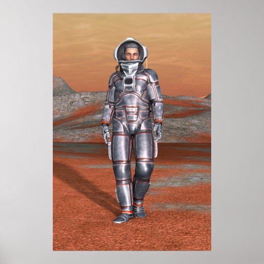 コズミックトラベラー超現実惑星風景アート ポスター (正面)