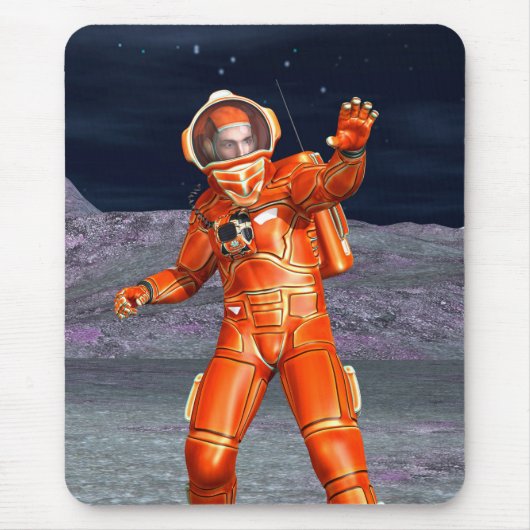 コズミックトラベラー超現実惑星風景アート マウスパッド (正面)