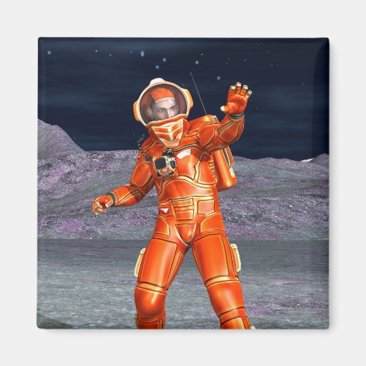 コズミックトラベラー超現実惑星風景アート マグネット (正面)
