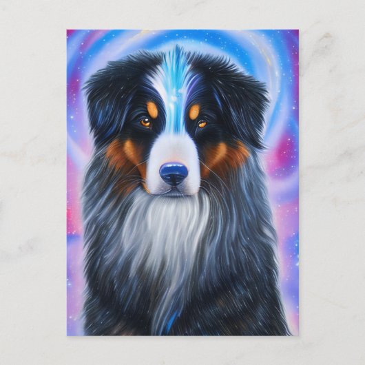 コズミックトリカラーアウストラリアンシェパード ポストカード (正面)