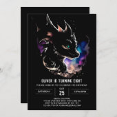 コズミックドラゴンファンタジー誕生日 招待状 (正面/裏面)