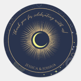 コズミックネイビーブルー神秘的スターリーナイト ラウンドシール