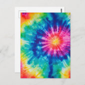 コズミックネオンレインボー絞り染め ポストカード (正面/裏面)