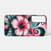 コズミックハイビスカスドリームピンク熱帯花 SAMSUNG GALAXYケース (裏面横)