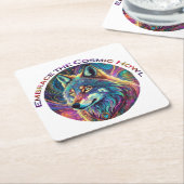 コズミックハウルウルフを受け入れる スクエアペーパーコースター (アングル)