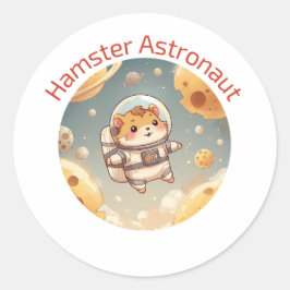 コズミックハムスターエクスプローラー - おもしろい宇宙冒険デザイン ラウンドシール