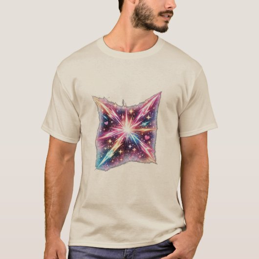 コズミックハートバースト銀河スターバースト宇宙美学 Tシャツ (正面)