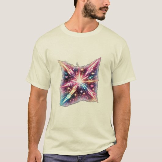 コズミックハートバースト銀河スターバースト宇宙美学 Tシャツ (正面)