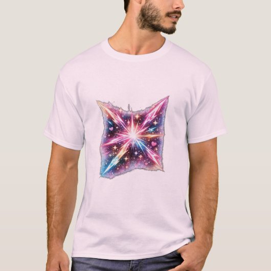 コズミックハートバースト銀河スターバースト宇宙美学 Tシャツ (正面)