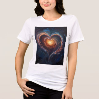コズミックハート銀河ラブアート - 宇宙ロマンス トライブレンドＴシャツ